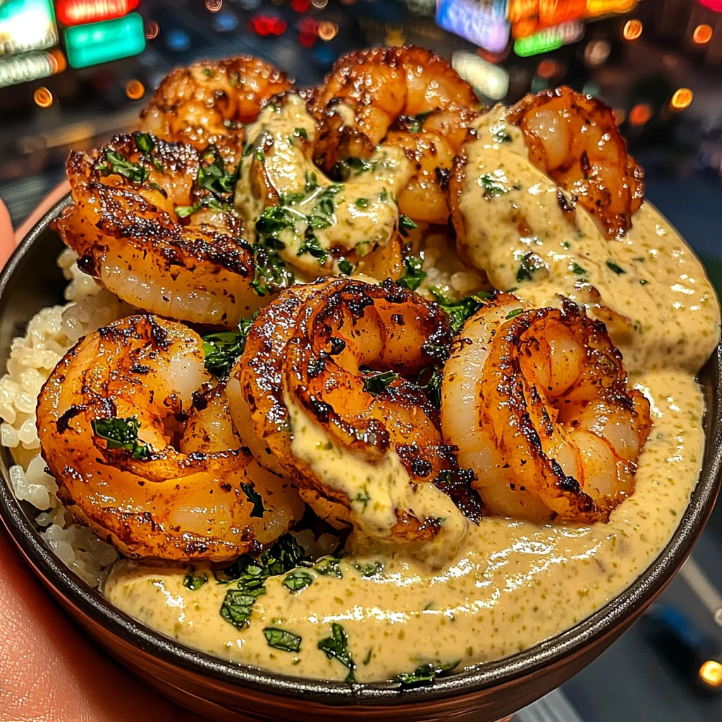 Garlic Butter Shrimp Rice Bowls with Zesty Lime Sauce