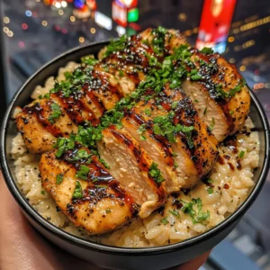 Garlic Honey Chicken Rice Bowls with Chili Lime Drizzle