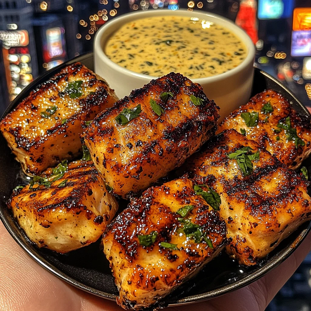 Grilled Fish Bites with Zesty Lemon Ranch Dip