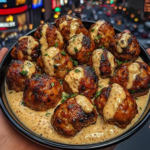 Honey Chicken Meatballs with Spicy Mayo Dip