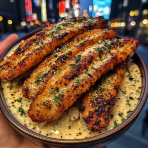 Honey Fish Strips Rice Bowls with Zesty Herb Dressing