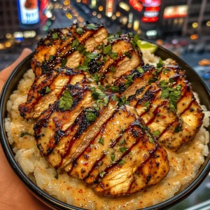 Honey Garlic Chicken Rice Bowls with Chili Lime Drizzle