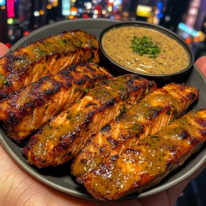 Honey Mustard Salmon Strips with Smoky Dip