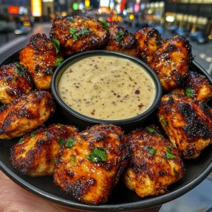 Honey Sriracha Chicken Bites with Garlic Ranch Sauce