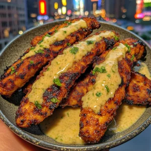 Honey Sriracha Chicken Strips with Creamy Lime Sauce