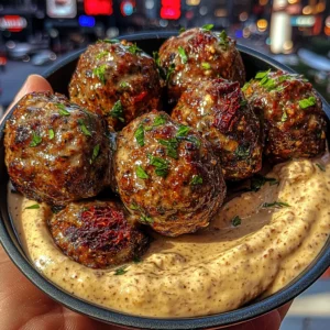 Italian Herb Meatballs with Creamy Sun-Dried Tomato Dip
