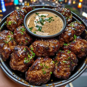 Korean BBQ Beef Bites with Sweet Soy Garlic Dipping Sauce