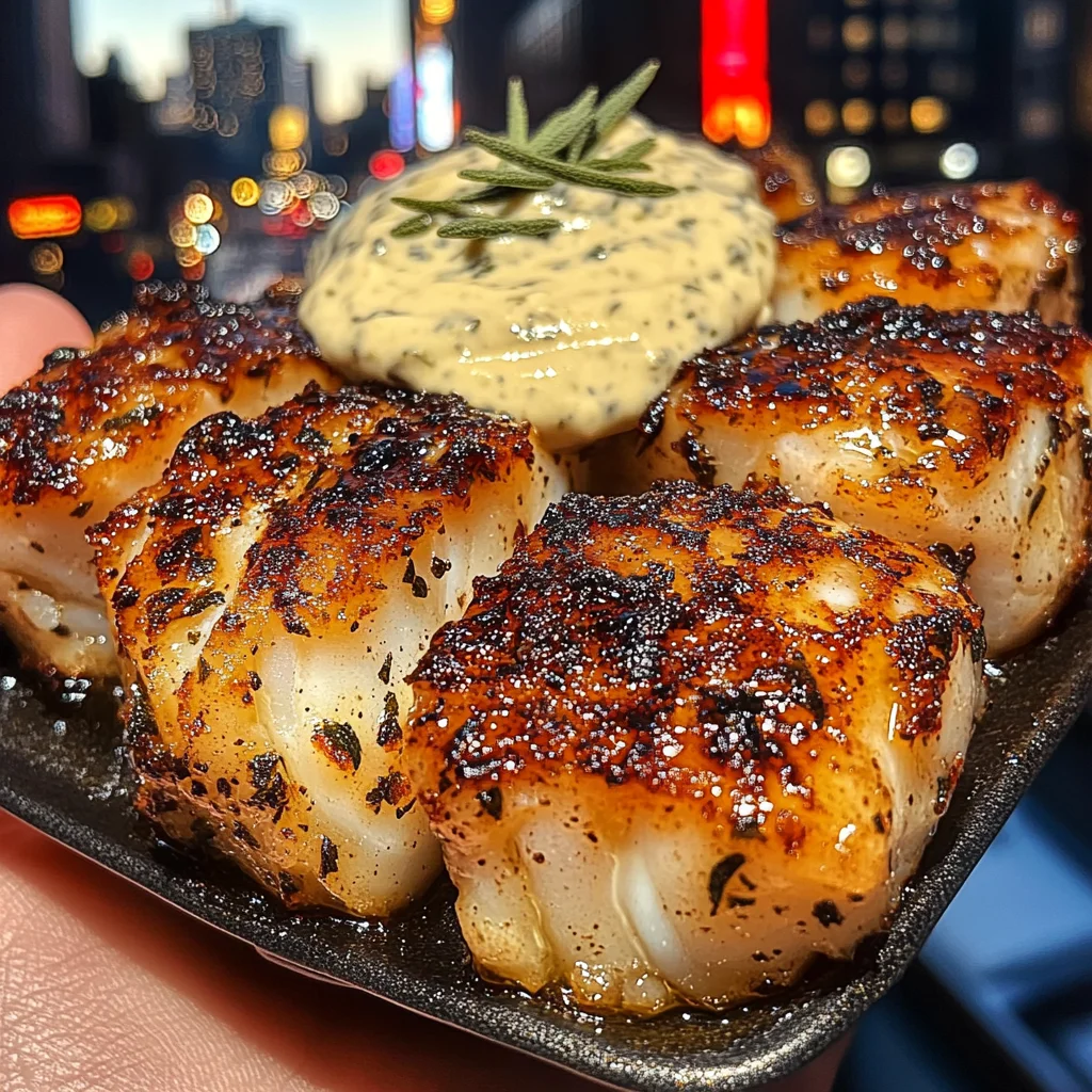 Lemon Butter Cod Bites with Crisp Sage Aioli