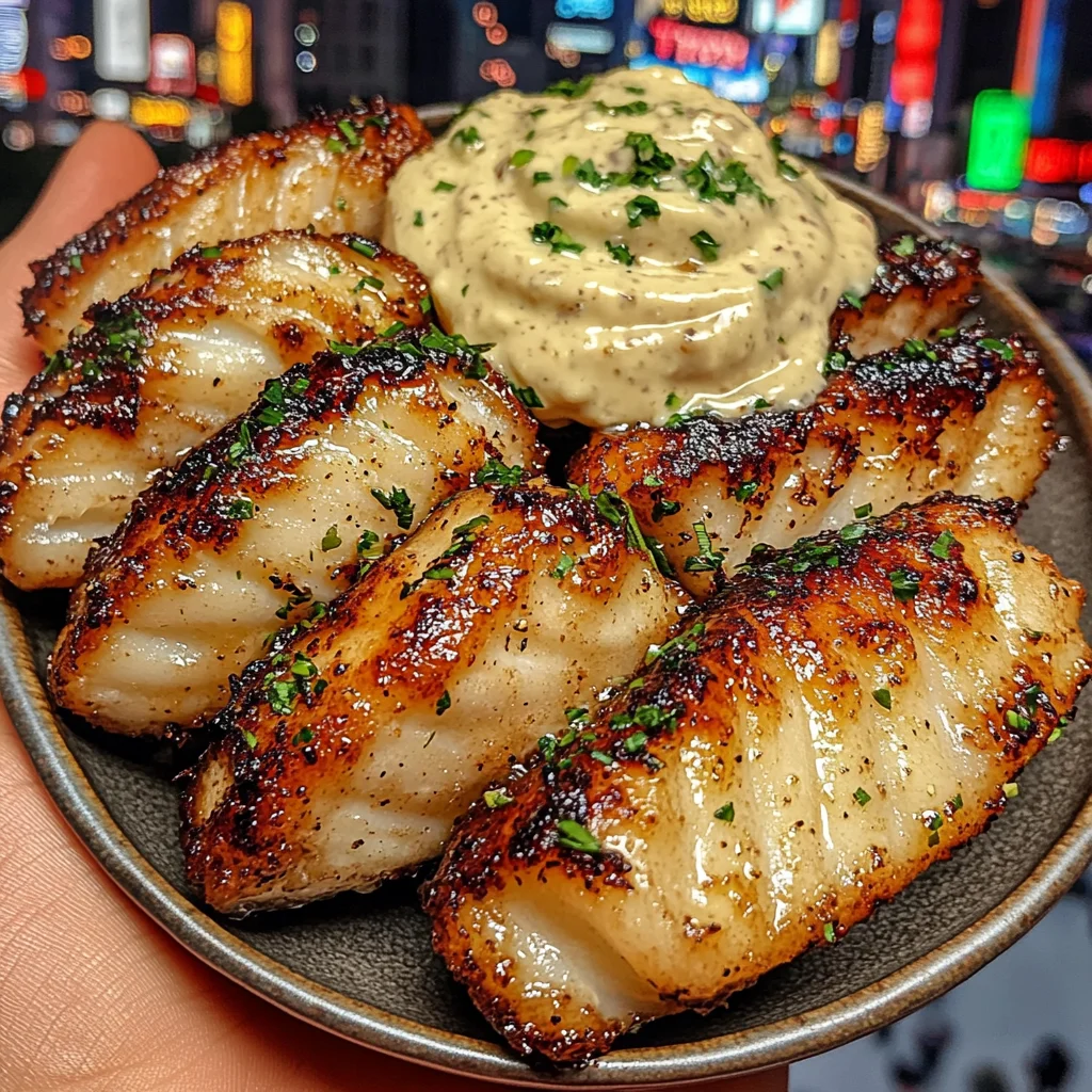 Lemon Butter Fish Bites with Garlic Aioli