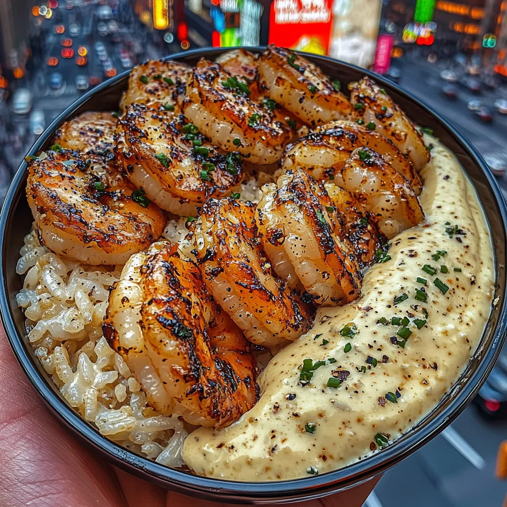 Lemon Pepper Shrimp Rice Bowls with Garlic Butter Sauce