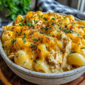 Slow Cooker BBQ Pulled Chicken Mac & Cheese