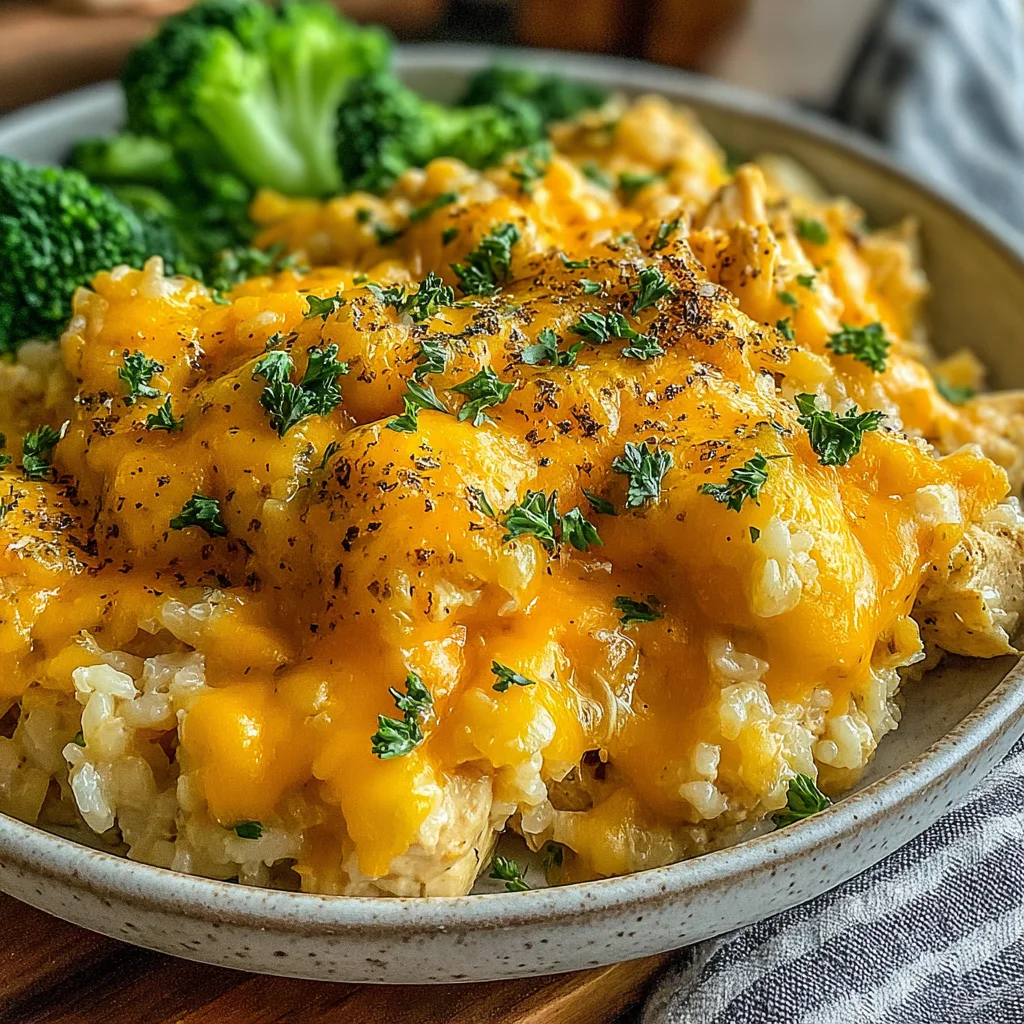 Slow Cooker Cheesy Broccoli Rice & Chicken