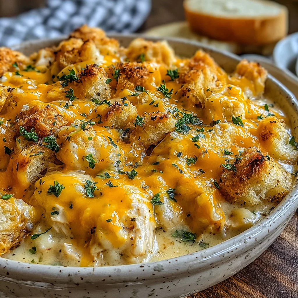 Slow Cooker Creamy Chicken and Stuffing