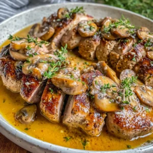 Slow Cooker Creamy Mushroom Pork Tenderloin
