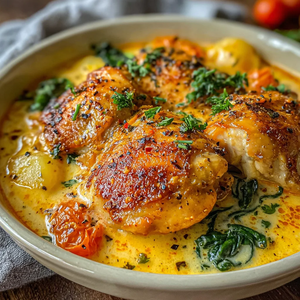 Slow Cooker Creamy Tuscan Chicken with Spinach