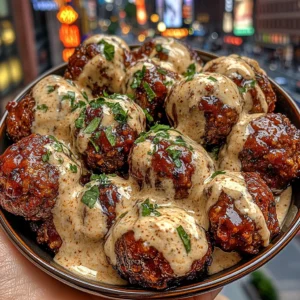 Spicy BBQ Beef Meatballs with Smoky Ranch Sauce