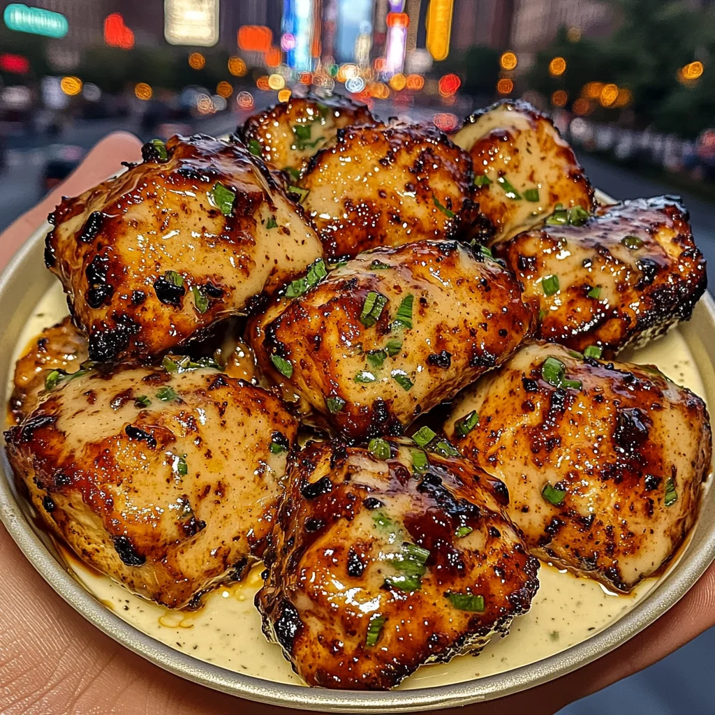 Spicy BBQ Chicken Bites with Ranch Dressing
