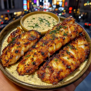 Spicy Cajun Cod Strips with Zesty Lime Dip