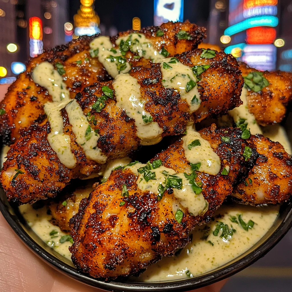 Spicy Cajun Fish Bites with Lime Ranch Sauce