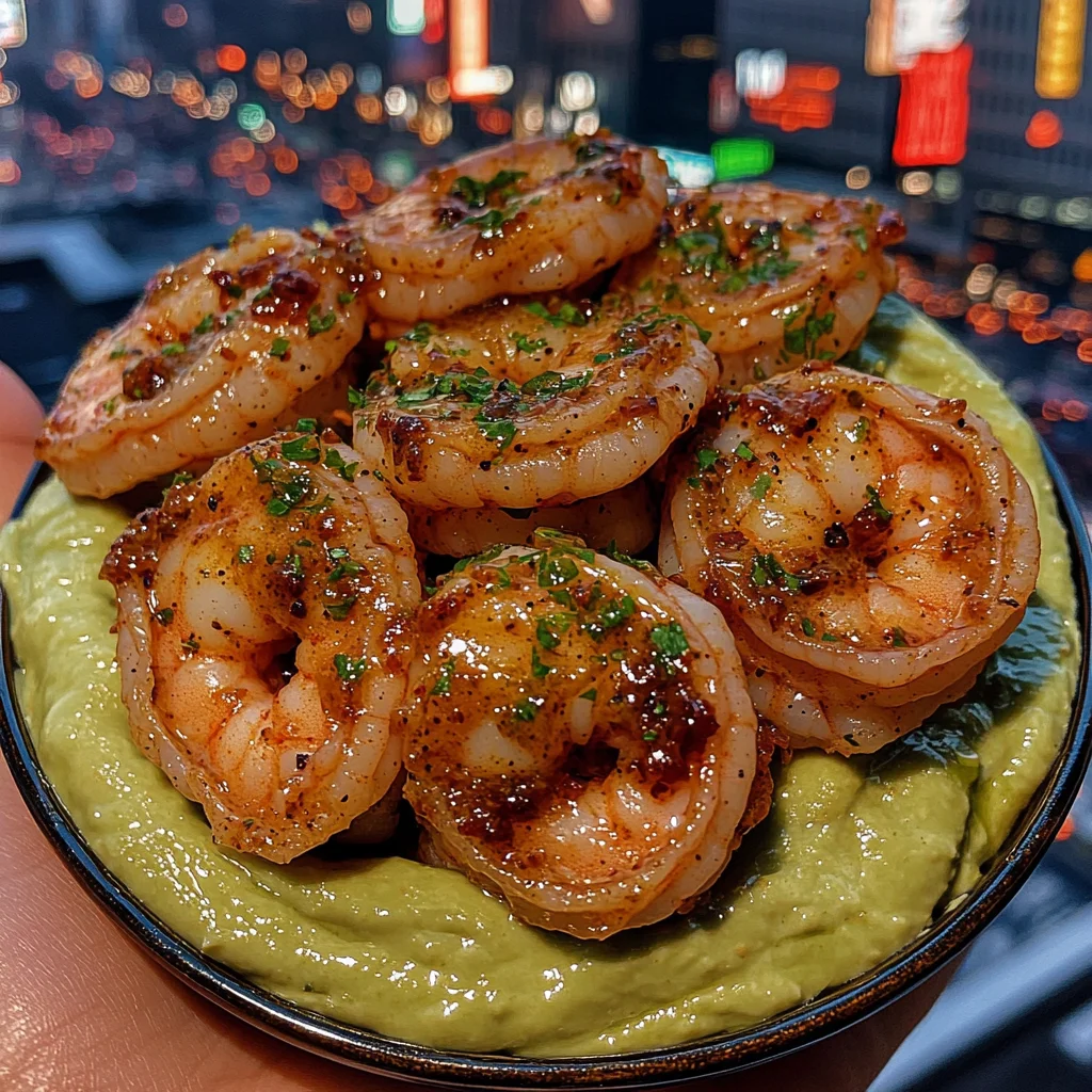 Spicy Chili Lime Shrimp with Creamy Avocado Sauce