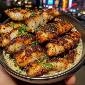 Spicy Cod Strips with Cool Cilantro Ranch