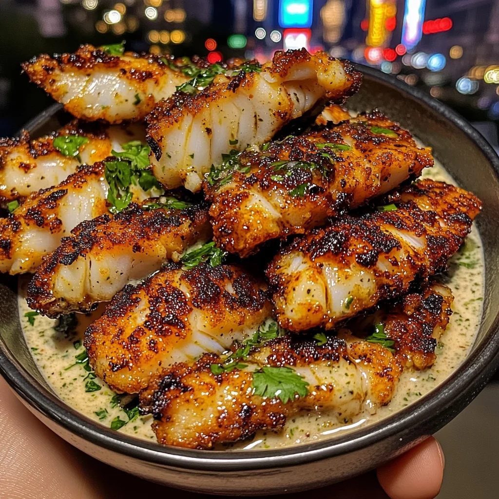 Spicy Cod Strips with Cool Cilantro Ranch