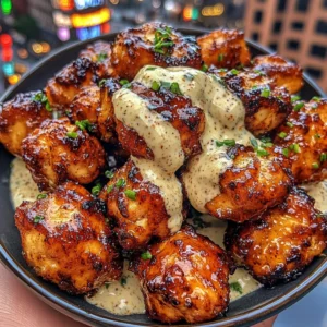 Spicy Honey Chicken Bites with Tangy Ranch Sauce