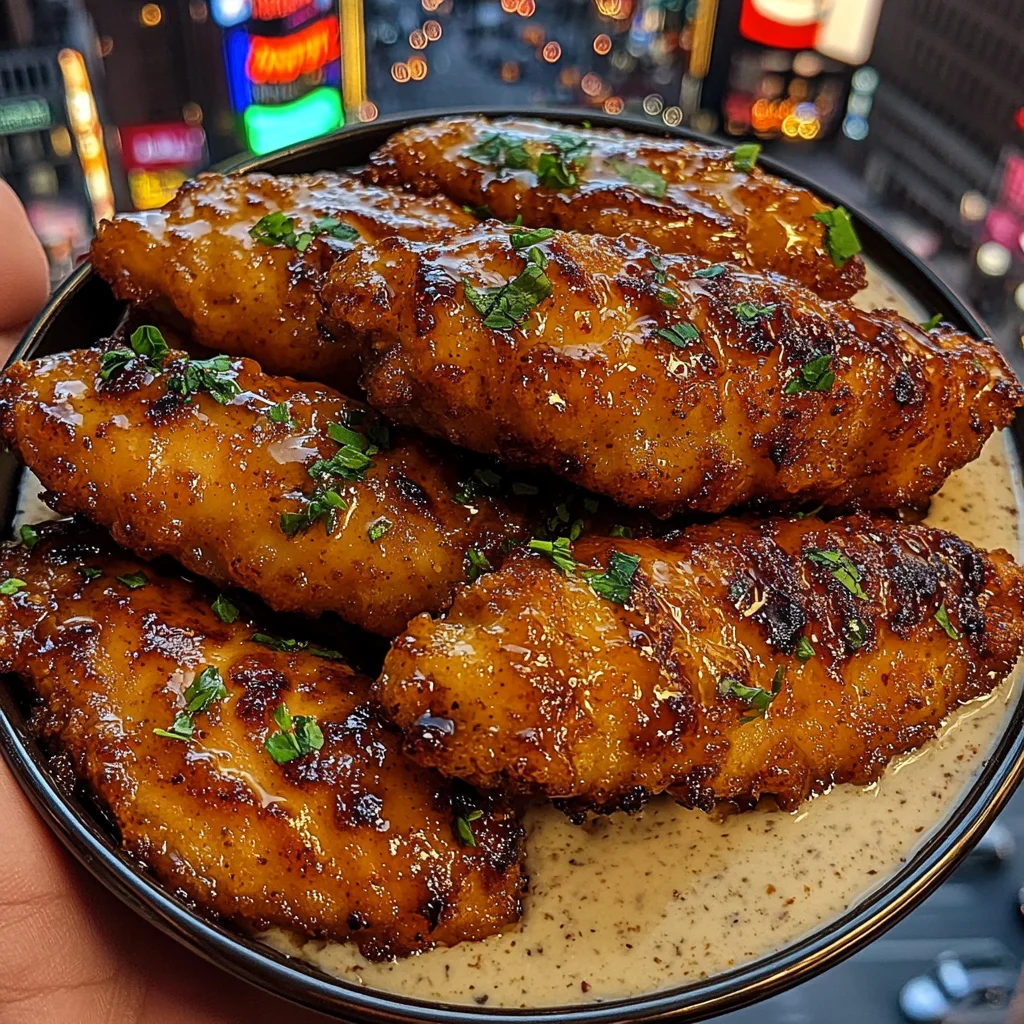 Spicy Honey Chicken Tenders with Garlic Ranch Sauce