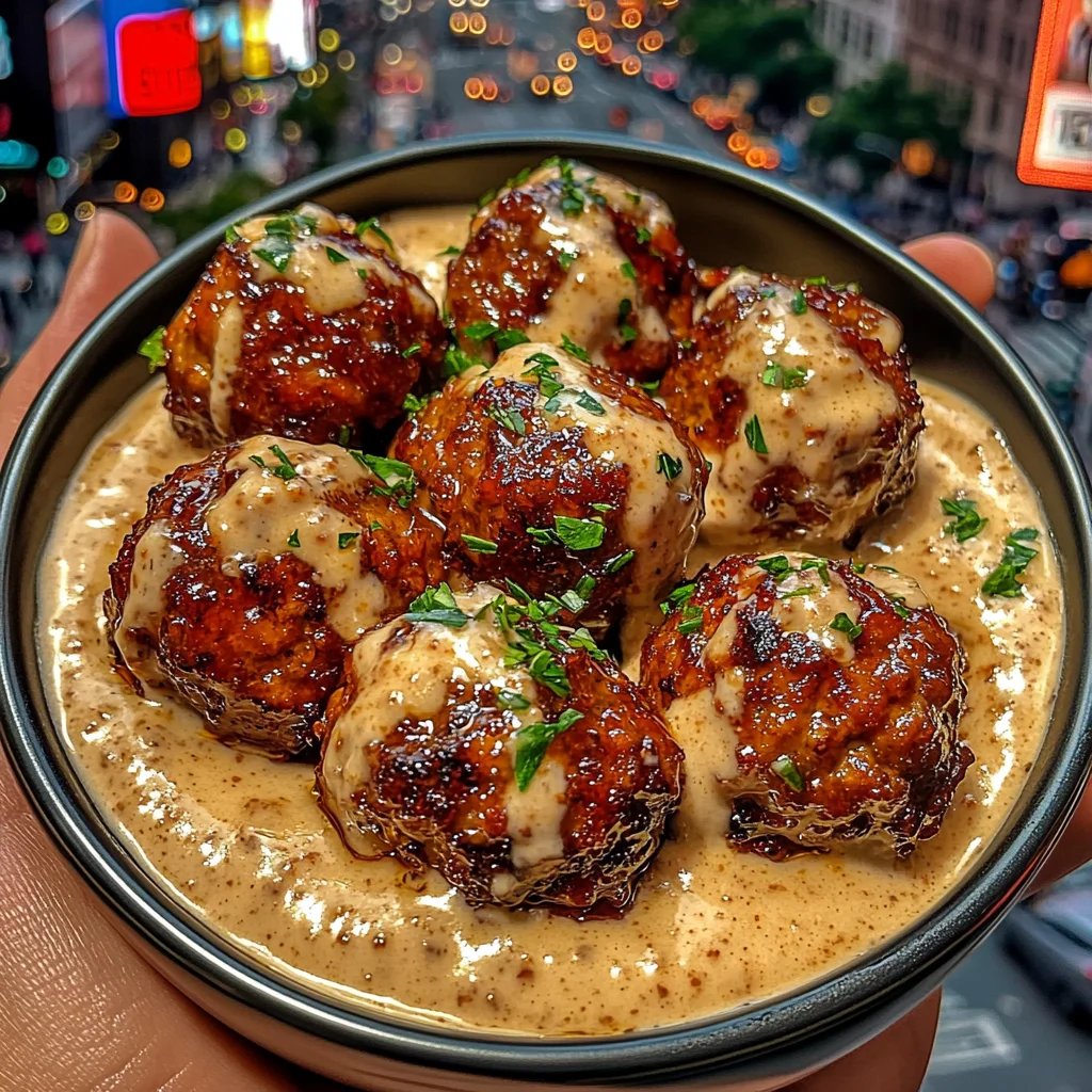 Spicy Honey Meatballs with Creamy Garlic Sauce