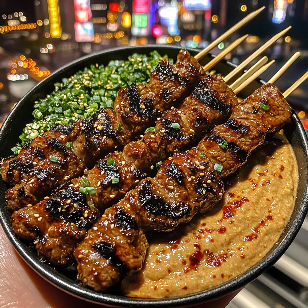 Sticky Soy-Glazed Beef Skewers with Spicy Gochujang Dip