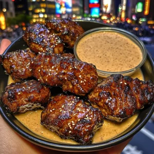 Sweet Teriyaki Beef Bites with Sesame Ginger Sauce