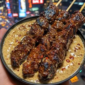 Sweet Teriyaki Beef Skewers with Chili Garlic Dip