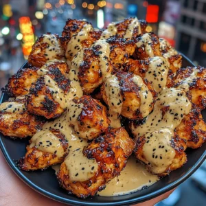 Sweet Teriyaki Chicken Bites with Dreamy Coconut Drizzle