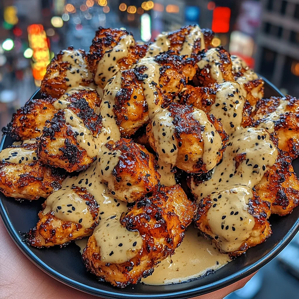 Sweet Teriyaki Chicken Bites with Dreamy Coconut Drizzle