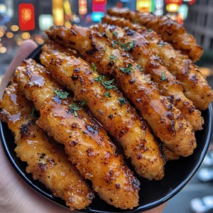 Tender Chicken Strips with Warm Maple Garlic Glaze