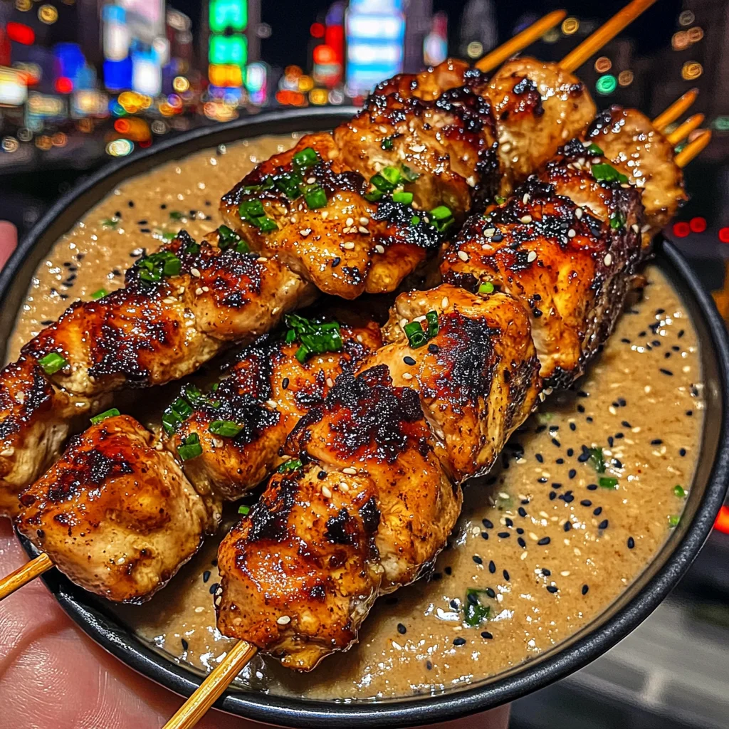 Teriyaki Chicken Skewers with Sesame Ginger Sauce