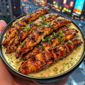 Teriyaki Chicken Strips Rice Bowls with Garlic Lime Cream
