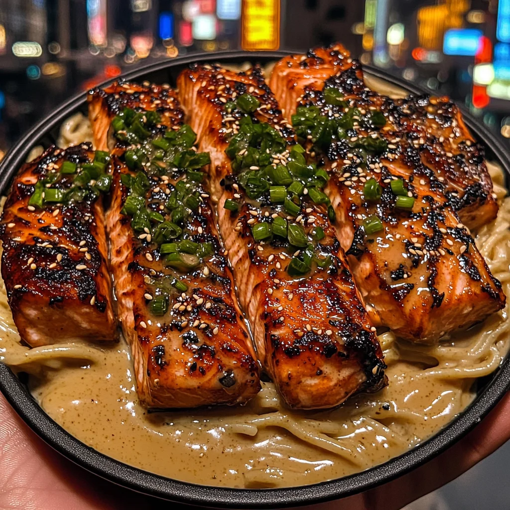 Teriyaki Salmon with Noodles and Sesame Ginger Sauce