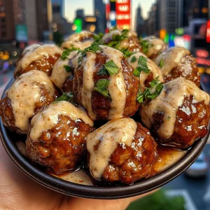 BBQ Glazed Meatballs with Smoky Honey Ranch