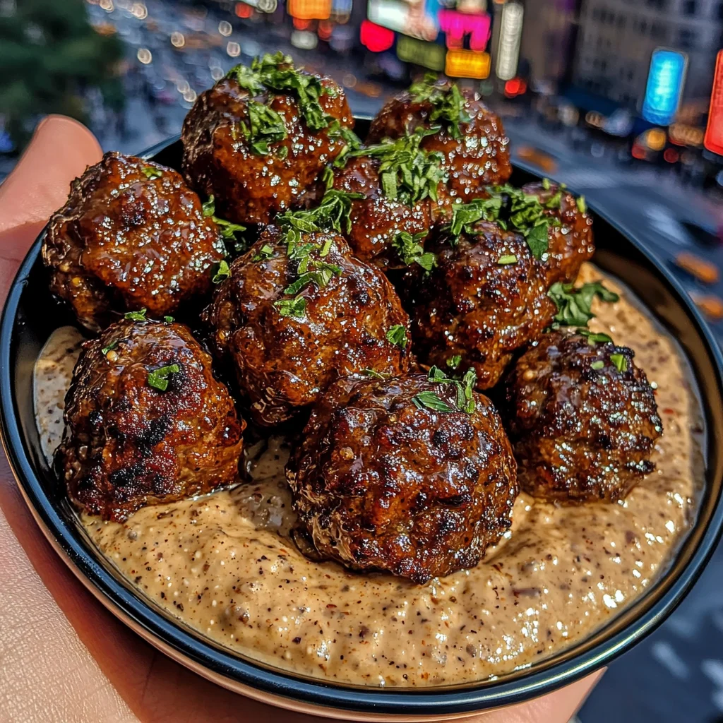 Cajun Beef Meatballs with Smoky Honey Mustard Dip