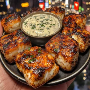 Cajun Fish Bites with Creamy Herb Dip