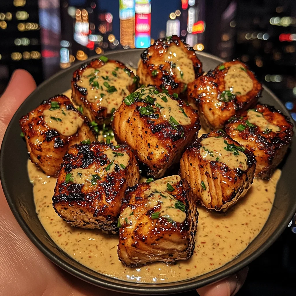 Chili-Glazed Fish Bites with Sweet Herb Cream