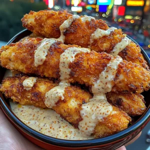 Crispy Buttermilk Chicken Strips with Spicy Buffalo Ranch