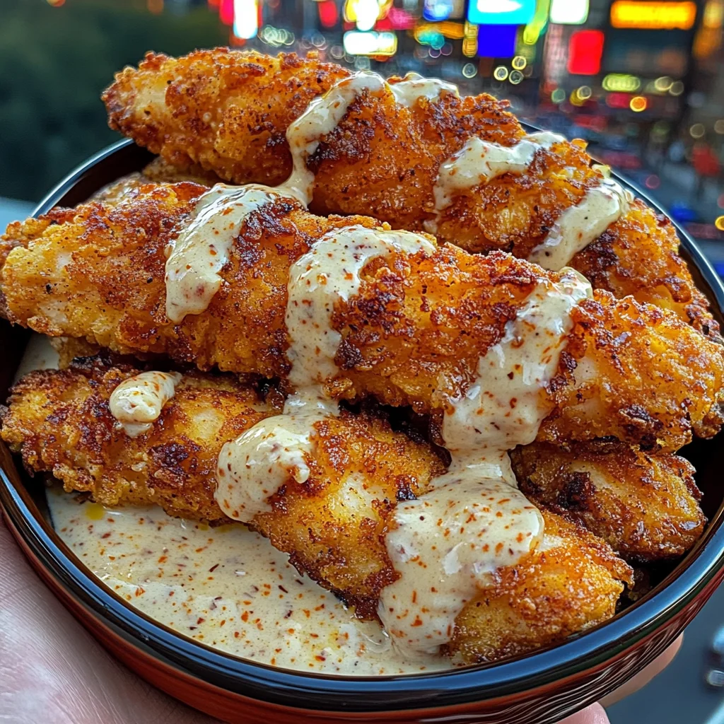 Crispy Buttermilk Chicken Strips with Spicy Buffalo Ranch