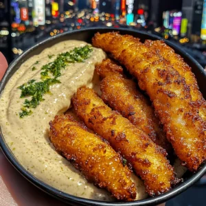 Crispy Fish Strips with Zesty Lime Cream Dip
