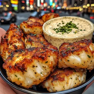 Crispy Garlic Cod Bites with Creamy Lemon Herb Dip