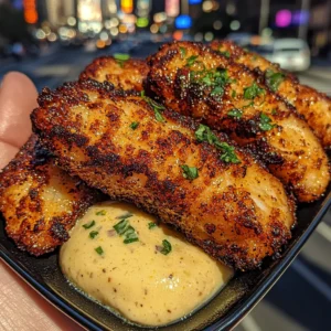 Crispy Lemon Pepper Fish Bites with Garlic Butter Sauce