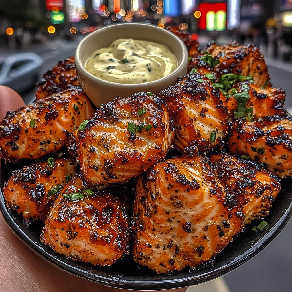 Crispy Salmon Bites with Lemon Mayo Dip