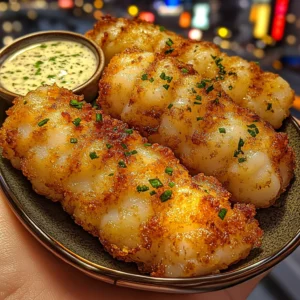 Crunchy Cod Strips with Zesty Tartar Dip