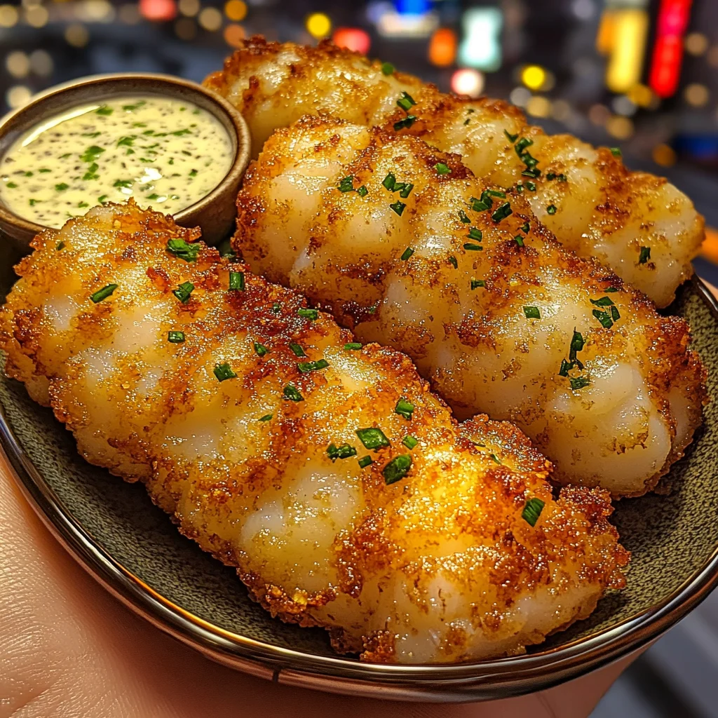 Crunchy Cod Strips with Zesty Tartar Dip